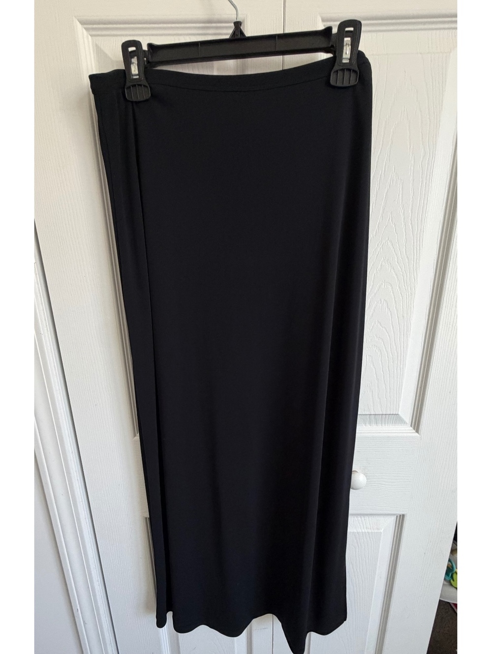 Lands' End Black Maxi Skirt Size 14-16 Regular Rayon Polyester Blend
